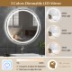 32-inch anti-fog bathroom wall mirror with 3-color LED lights, featuring adjustable brightness and memory function.
