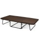 Brown folding guest sleeper bed showcasing its sturdy steel frame, non-slip foot pads, and foldable design for easy.