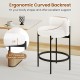 Curved backrest counter stool with 3.5" thick sponge cushion in soft Sherpa fabric, perfect for kitchen or bar use.