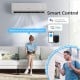 Mini split heat pump with smart control features, WiFi enabled, and energy-efficient R32 refrigerant for year-round.
