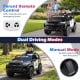 24V 2-seater black ride-on police car with remote control, LED lights, and realistic foot pedal for kids aged 3 to 8.