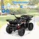 24V Electric Ride On Quad in black with LED headlights, dimensions 39.5" x 21" for kids aged 3+ years.