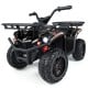 24V electric ride-on quad in black with LED headlights, perfect for adventurous outdoor play.