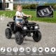 Kids 24V ATV in black with two seats, LED lights, and music features for an authentic driving experience.
