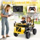 Dual control modes of the 24V Ride On Excavator, featuring kids' manual driving and parent remote control for safety.