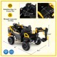 24V yellow ride-on excavator with remote control, 2-seater design, and digging arm for kids aged 3+ years.