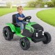Kids' green 24V ride-on tractor with detachable trailer, remote control, and realistic features for outdoor fun.