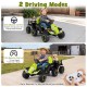 24V green ride-on tractor with detachable trailer, featuring kids manual control and 2.4G remote for fun outdoor.