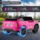 Pink 24V licensed Cadillac ride-on truck for 2 kids with remote control, featuring powerful motors and safety belts.