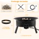 24.5-inch portable propane fire pit with lava rocks, stainless steel burner, and folding legs for easy outdoor use.
