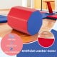 Octagon gymnastics mat with waterproof zippered cover in red and blue, ideal for training gymnastics and cheerleading.