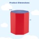 Red octagon gymnastics mat measuring 24.5 inches by 26 inches, featuring a waterproof zippered cover for safe training.