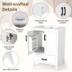 Modern 24.5" white bathroom vanity with sink, featuring two doors, a drawer, and smooth drawer slides for easy access.