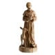 St. Francis statue with bird feeder, rustic brown, made from magnesium oxide, perfect for garden or home decor.