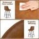 Brown faux leather bar stool with back and footrest, featuring waterproof surface and exquisite stitching for.
