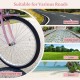 Close-up of the 24-inch pink beach cruiser bike wheel with wear-resistant tires, suitable for various road types.