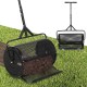 24-inch compost spreader roller with adjustable T-shaped handle, designed for efficient lawn and garden topdressing.
