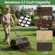 24-inch compost spreader with height-adjustable T-shaped handle, designed for efficient lawn topdressing and easy.