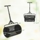 Height-adjustable 24-inch compost spreader with T-shaped handle, designed for efficient lawn and garden topdressing.