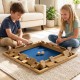 Kids enjoying a game of 24-inch Shut The Box on a stylish felt surface, enhancing social bonds and strategic thinking.