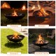24-inch heavy-duty metal fire pit bowl with handles, perfect for cozy bonfires in the backyard or camping trips.