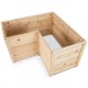 L-shaped wooden raised garden bed made of natural fir, 24-inch depth, ideal for various plants with open-ended base.