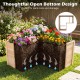 L-shaped wooden raised garden bed made of natural fir wood, featuring an open-ended base for optimal drainage and plant.