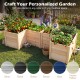 L-shaped 24-inch wooden raised garden bed made of natural fir wood, ideal for various plants with an open-ended base.