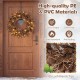 24-inch pre-lit Christmas wreath with 105 branch tips and 35 warm white LED lights, perfect for door decoration.