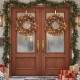 24-inch pre-lit Christmas wreath with 105 branch tips and 35 warm white LED lights, perfect for festive door decor.