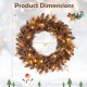 24-inch pre-lit Christmas wreath with 105 branch tips and 35 warm white LED lights, perfect for festive wall or door.