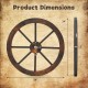 24-inch decorative wooden wagon wheel with a carbonized finish, 1.2-inch thickness, ideal for rustic home decor.