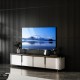 Black PVC slat wall panels with 3D fluted texture, ideal for modern living room and TV background decoration.