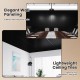 Black PVC slat wall panels with 3D fluted texture, ideal for elegant interior decoration in living rooms and more.