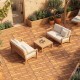 24 x 12 Inch 12 Pieces Acacia Wood Interlocking Deck Tiles with Waterproof Design - Gallery View 2 of 10