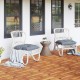 Acacia wood interlocking deck tiles in a natural finish, ideal for outdoor patios and balconies, showcasing waterproof.