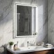 24 x 32 inch LED bathroom mirror featuring a sleek design with frontlit and backlit illumination for modern ambiance.