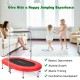 Red 2-person foldable mini kids fitness trampoline with adjustable height and foam-padded handle for safe jumping fun.