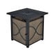 25-inch propane fire pit table with removable lid, 40,000 BTU, stainless steel burner, ideal for outdoor patios.