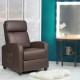 Brown recliner sofa wingback chair with massage function, adjustable angles, and remote control for ultimate relaxation.