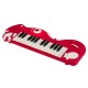 Dinosaur-shaped 25-key kids piano keyboard in red with built-in music and light, perfect for developing creativity and.