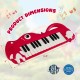 Dinosaur-shaped 25-key kids piano keyboard in red, featuring built-in music and lights for fun learning experiences.