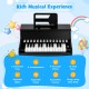 25-key kids piano keyboard in black with adjustable speed, volume, and teaching mode for toddlers' musical fun.