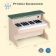 25-key wooden kids piano keyboard in green with removable music stand, perfect for safe and creative music play.