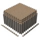Interlocking foam floor tiles in beige, 25-pack, 100 sq.ft. coverage, featuring anti-slip and easy-to-clean surfaces.