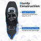 25” blue snowshoe featuring tough PE decking and a robust aluminum frame, designed for winter hiking and durability.