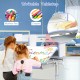 Kids multifunctional writing desk with tilt desktop, adjustable height, and writable surface for drawing and studying.