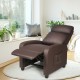 Brown recliner sofa wingback chair with a soft sponge-filled cushion, ergonomic backrest, and adjustable footrest for.