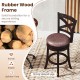 26-inch swivel bar stool with padded seat, rubber wood frame, and ergonomic backrest for stylish comfort in any space.