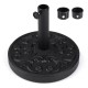 Heavy-duty round umbrella stand with adjustable knob, 26.5 lbs concrete base, featuring an elegant iris pattern for.